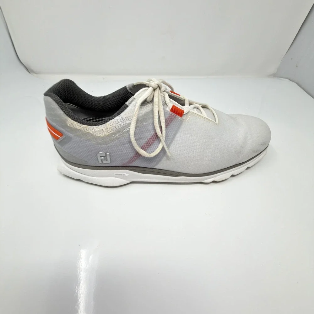 FootJoy Pro SL Golf Shoes Mens 10W White Grey Orange Spikeless 53253